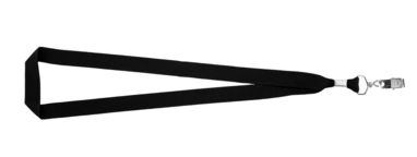 Шнурок с поворотным зажимом Igor, цвет сплошной черный - 10219900- Фото №3