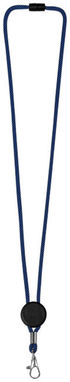 Двухцветный шнурок Hagen с диском для регулировки, цвет ярко-синий, сплошной черный - 10220500- Фото №4