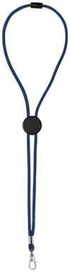 Двухцветный шнурок Hagen с диском для регулировки, цвет ярко-синий, сплошной черный - 10220500- Фото №5