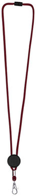 Двоколірний шнурок Hagen з диском для регулювання, колір червоний, суцільний чорний - 10220501- Фото №3