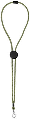 Двухцветный шнурок Hagen с диском для регулировки, цвет лайм, сплошной черный - 10220502- Фото №6