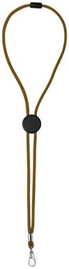 Двухцветный шнурок Hagen с диском для регулировки, цвет оранжевый, сплошной черный - 10220503- Фото №6