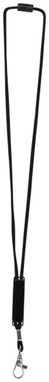 Шнурок Landa з регульованою вставкою, колір суцільний чорний - 10220700- Фото №3