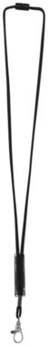 Шнурок Landa з регульованою вставкою, колір суцільний чорний - 10220700- Фото №4