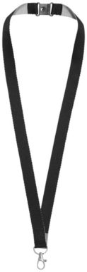 Двухцветный шнурок Aru с застежкой на липучке, цвет сплошной черный - 10220800- Фото №1