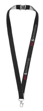 Двоколірний шнурок Aru із застібкою на липучці, колір суцільний чорний - 10220800- Фото №2