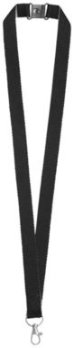 Двоколірний шнурок Aru із застібкою на липучці, колір суцільний чорний - 10220800- Фото №3