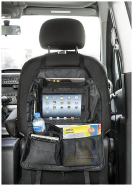 Автомобільний органайзер з відділенням для планшета, колір суцільний чорний - 10416900- Фото №4