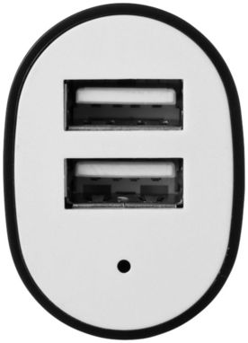Двойной автомобильный адаптер Pole, цвет сплошной черный - 10419400- Фото №4