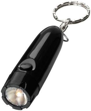 Брелок-ліхтарик Bullet, колір суцільний чорний - 10420100- Фото №1