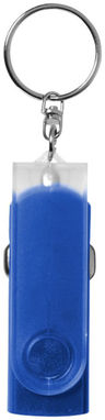 Поворотний брелок з автомобільним адаптером, колір яскраво-синій - 10421501- Фото №5