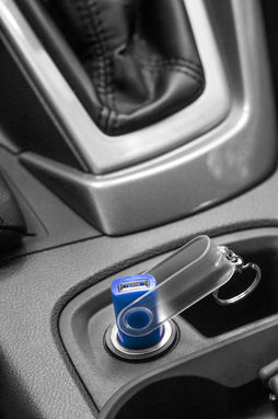 Поворотный брелок с автомобильным адаптером, цвет ярко-синий - 10421501- Фото №6