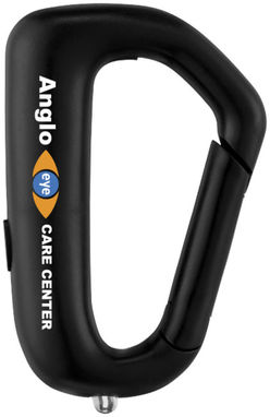 Фонарик-карабин-брелок Proxima, цвет сплошной черный - 10422200- Фото №3
