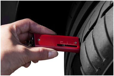 Измеритель глубины протектора шин и подсветка для ключей Chicane, цвет красный - 10422302- Фото №7