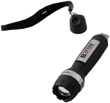 Перезаряжаемый фонарик Rigel с разъемом USB, цвет сплошной черный - 10422700- Фото №2