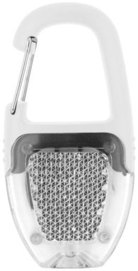 Брелок - ліхтарик з відбивачем і карабіном, колір білий, прозорий - 10425600- Фото №3