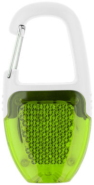 Брелок - фонарик с отражателем и карабином, цвет белый, зеленый лайм - 10425603- Фото №4