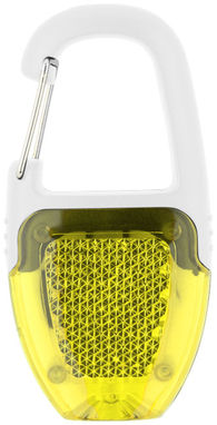 Брелок - ліхтарик з відбивачем і карабіном, колір білий, жовтий - 10425605- Фото №3