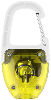 Брелок - ліхтарик з відбивачем і карабіном, колір білий, жовтий - 10425605- Фото №4
