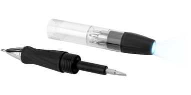 Инструмент King 7-ми функциональный с ручкой и фонариком, цвет сплошной черный - 10426300- Фото №5