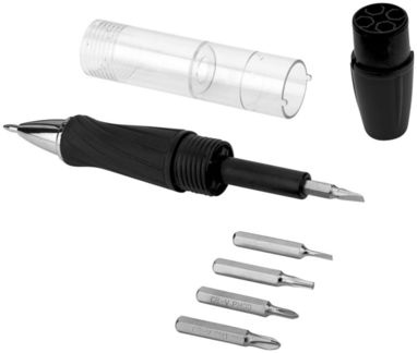 Инструмент King 7-ми функциональный с ручкой и фонариком, цвет сплошной черный - 10426300- Фото №6