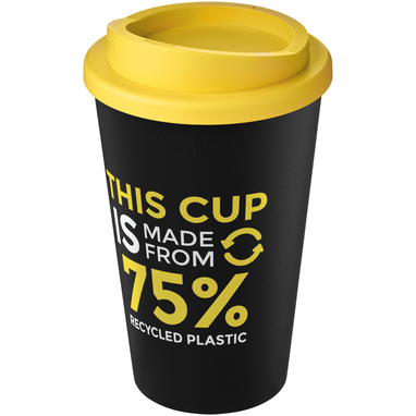 Термокружка Americano Eco, колір суцільний чорний, жовтий - 21042201- Фото №2