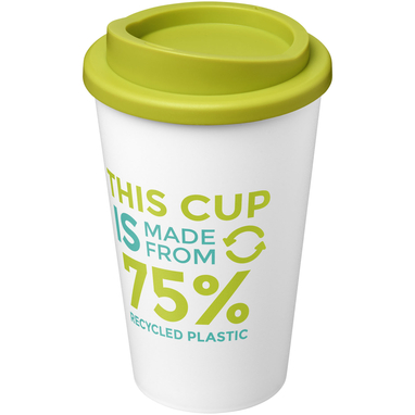 Термокружка Americano Eco, цвет белый, лайм - 21042222- Фото №2