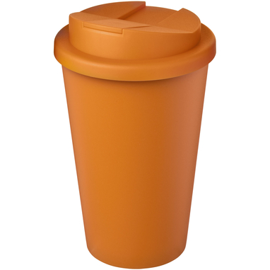 Кухоль з герметичною кришкою Americano® Eco з переробленого матеріалу об'ємом 350 мл, колір помаранчевий - 21042507- Фото №1