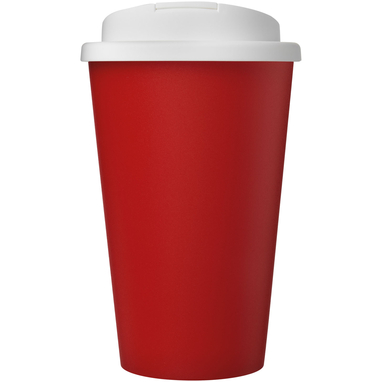 Кухоль з герметичною кришкою Americano® Eco з переробленого матеріалу об'ємом 350 мл, колір червоний, білий - 21042512- Фото №3