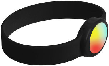 Силиконовый браслет с многоцветным фонариком, цвет сплошной черный - 10428400- Фото №5