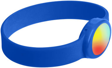 Силиконовый браслет с многоцветным фонариком, цвет ярко-синий - 10428401- Фото №5
