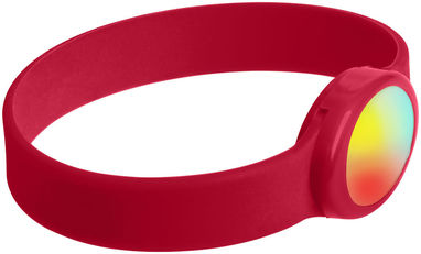 Силіконовий браслет з багатобарвним ліхтариком, колір червоний - 10428402- Фото №5