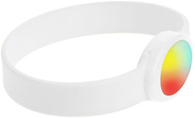 Силіконовий браслет з багатобарвним ліхтариком, колір білий - 10428404- Фото №5