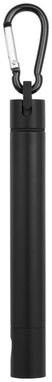 Мини фонарик с открывалкой, цвет сплошной черный - 10430000- Фото №5