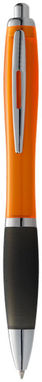 Кулькова ручка Nash, колір оранжевий, суцільний чорний - 10608502- Фото №1