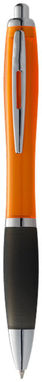 Кулькова ручка Nash, колір оранжевий, суцільний чорний - 10615502- Фото №3