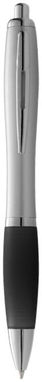 Шариковая ручка Nash, цвет серебряный, сплошной черный - 10615503- Фото №1