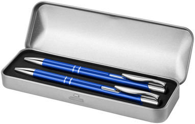 Набір ручок Dublin, колір яскраво-синій, срібний - 10619901- Фото №6
