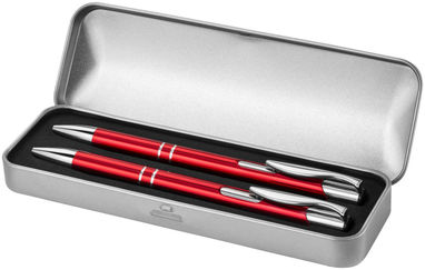 Набір ручок Dublin, колір червоний, срібний - 10619902- Фото №6