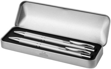 Набір ручок Dublin, колір срібний - 10619903- Фото №6