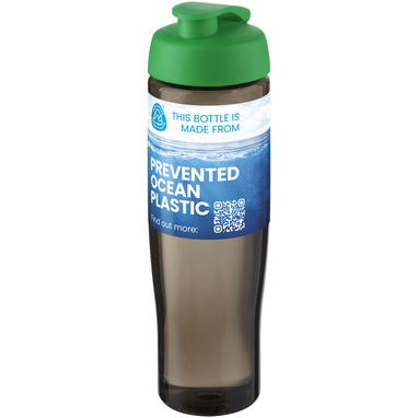 Спортивная бутылка H2O Active® Eco Tempo объемом 700 мл с откидывающейся крышкой, цвет зеленый, темно-серый - 21044861- Фото №2