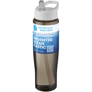 Спортивна пляшка H2O Active® Eco Tempo об'ємом 700 мл з кришкою-носиком, колір білий, темно-сірий - 21044901- Фото №2