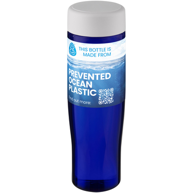 Пляшка для води H2O Active® Eco Tempo об'ємом 700 мл з кришкою, що закручується., колір білий, синій - 21045003- Фото №2
