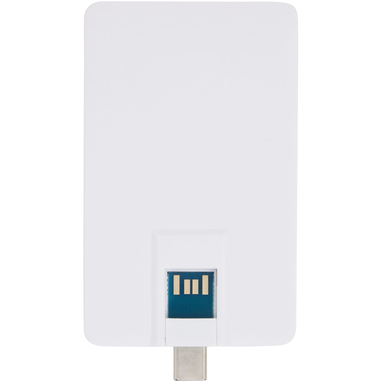 Duo Slim USB-накопитель емкостью 64ГБ и разъемами Type-C и USB-A 3.0, цвет белый - 12375001- Фото №6