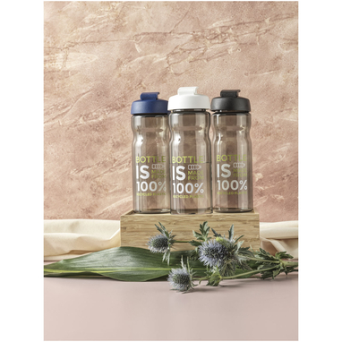 H2O Active® Eco Base Спортивная бутылка объемом 650 мл с откидывающейся крышкой, цвет сплошной черный, темно-серый - 22010090- Фото №5