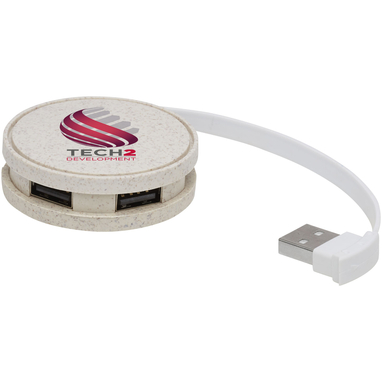 USB-концентратор Kenzu из пшеничной соломы, цвет натуральный - 12430906- Фото №2
