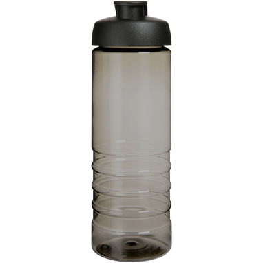 Спортивная бутылка H2O Active® Eco Treble объемом 750 мл с куполообразной крышкой, цвет темно-серый, сплошной черный - 21047900- Фото №3