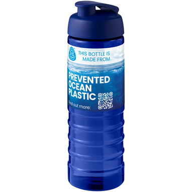 Спортивная бутылка H2O Active® Eco Treble объемом 750 мл с куполообразной крышкой, цвет cиний, cиний - 21047905- Фото №2
