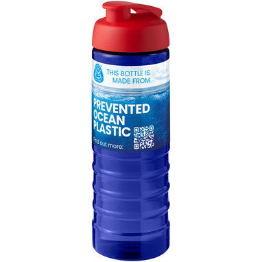 Спортивна пляшка H2O Active® Eco Treble об'ємом 750 мл із куполоподібною кришкою, колір синій, червоний - 21047908- Фото №2