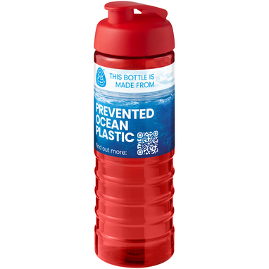 Спортивная бутылка H2O Active® Eco Treble объемом 750 мл с куполообразной крышкой, цвет красный, красный - 21047910- Фото №2